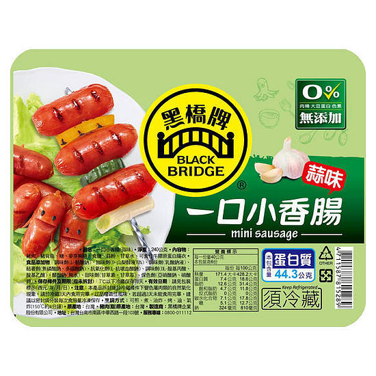 黑橋牌一口小香腸-蒜味 240g