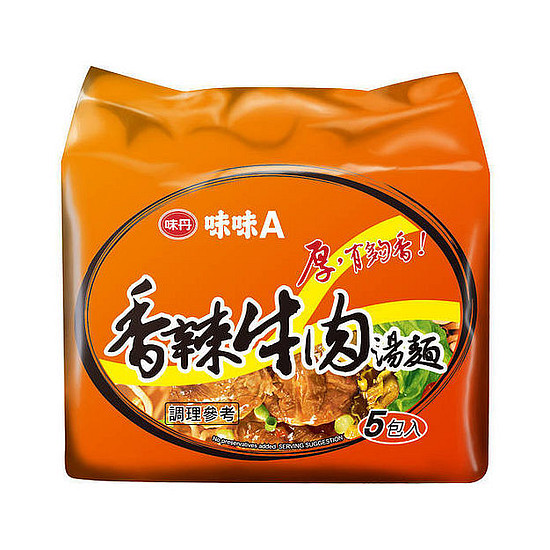 味丹味味A-香辣牛肉湯麵 83g*5入