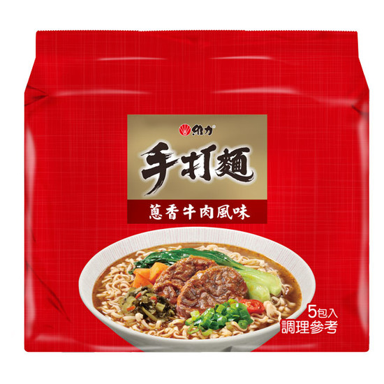 維力手打麵袋麵－蔥香牛肉風味 80g*5入
