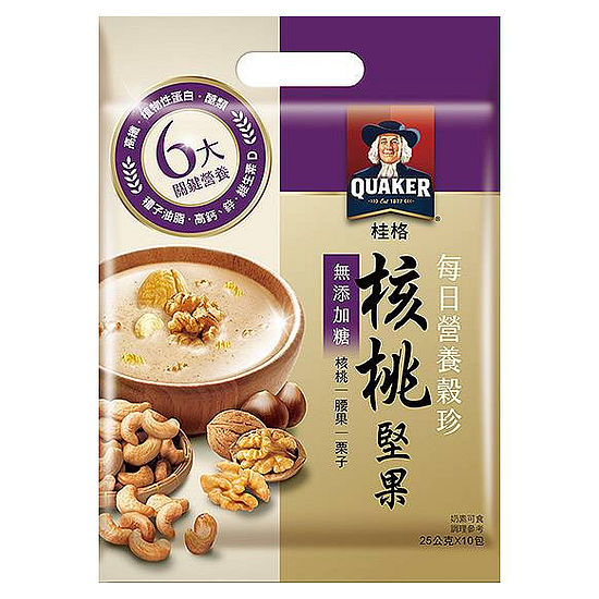 桂格每日營養穀珍核桃堅果無糖 25g*10入