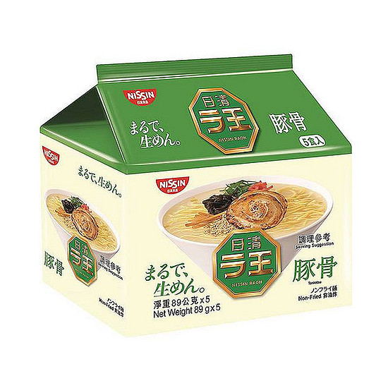 日清拉王非油炸速食麵-豚骨味 89g＊5入