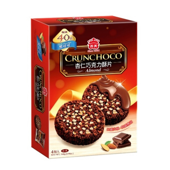義美杏仁巧克力酥片-黑可可 140g