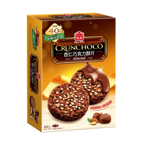 義美杏仁巧克力酥片-牛奶巧克力 140g