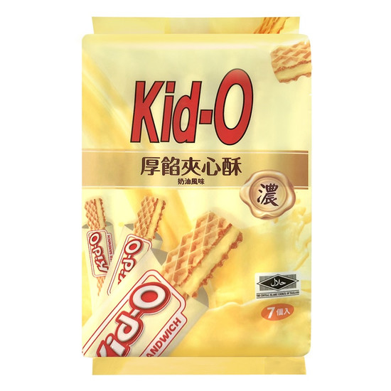 Kid-O厚餡夾心酥-奶油風味 13g*7入