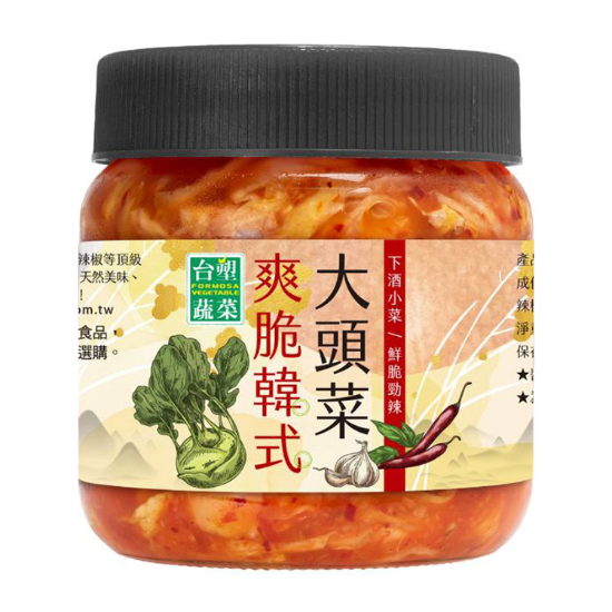 台塑蔬菜爽脆韓式大頭菜泡菜(五辛素) 500g