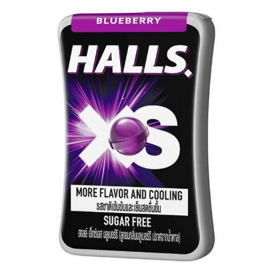 HALLS XS無糖迷你薄荷風味糖酷冰藍莓口味 12g