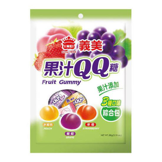 義美果汁QQ糖-綜合包(3種口味) 88g