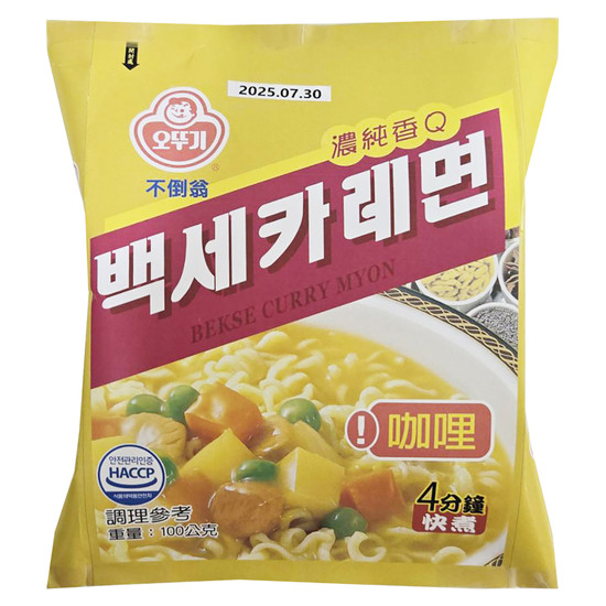 韓國不倒翁(OTTOGI)拉麵包麵－咖哩風味 100g
