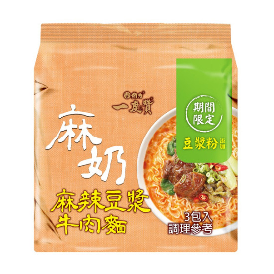 維力一度贊袋麵-麻辣豆漿牛肉麵 190g*3入