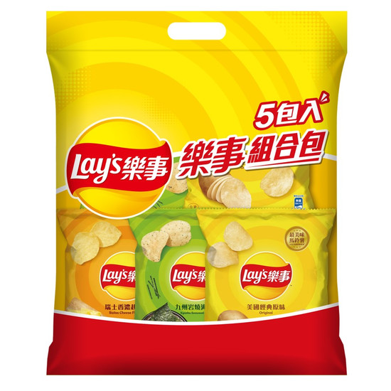 Lay’s樂事洋芋片組合包-經典原味、岩燒海苔、香濃起司 170g