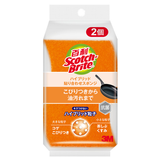 3M百利日系海綿菜瓜布-混珠細緻 2片