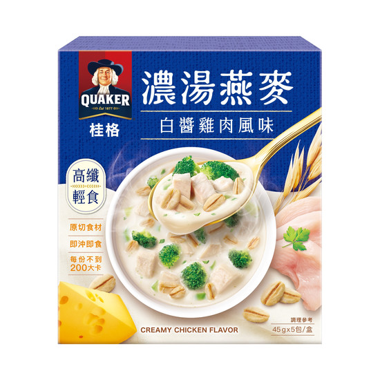桂格濃湯燕麥-白醬雞肉風味 45g*5入