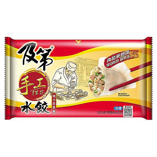 及第冷凍豬肉高麗菜手工捏花水餃 800g