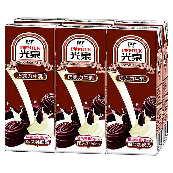 光泉巧克力牛乳 200mlx6入