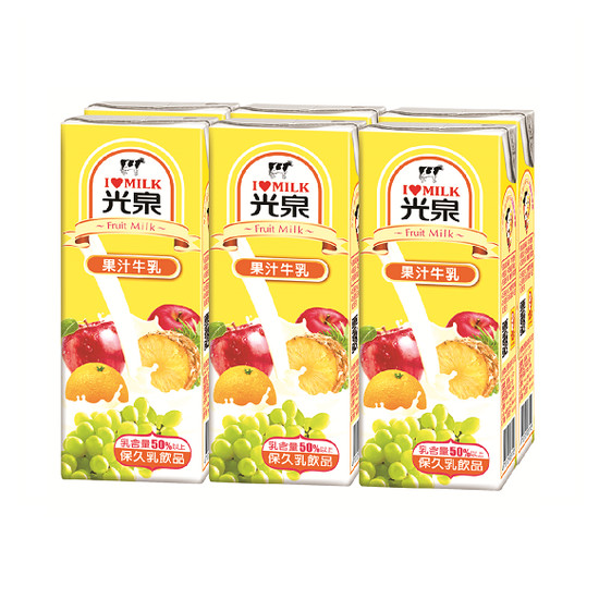 光泉果汁牛乳 200mlx6入