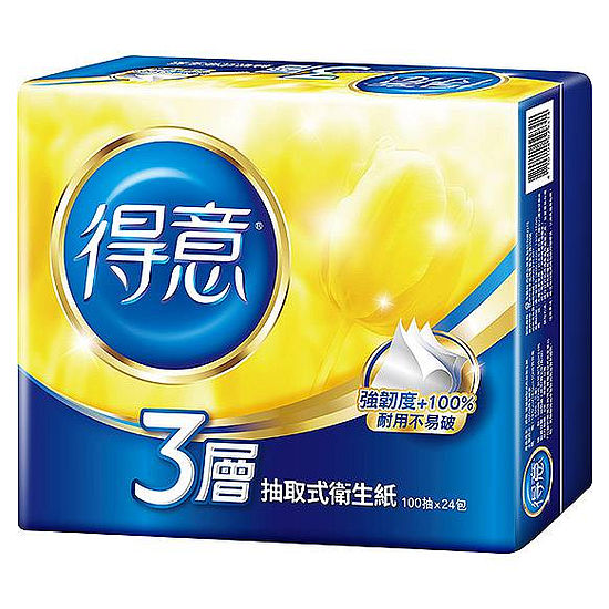 得意3層抽取式衛生紙 100抽*24包