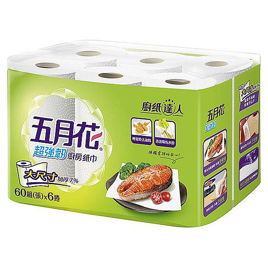 五月花超強韌廚房紙巾 60組x6捲