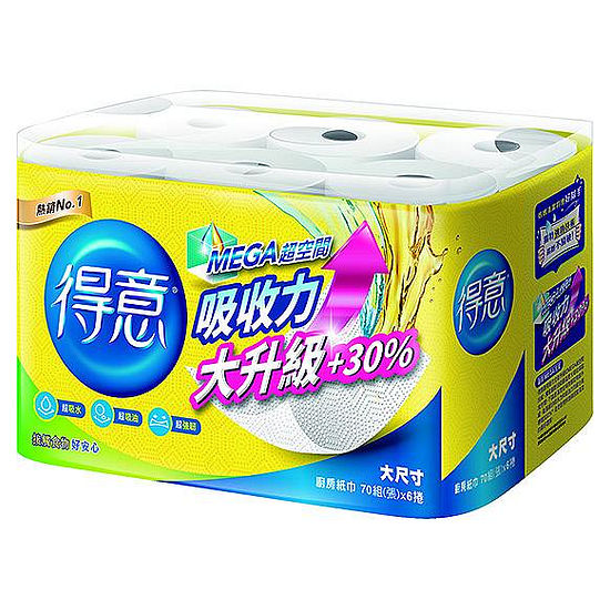 得意廚房紙巾 70組x6捲