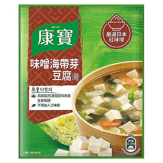 康寶濃湯-自然原味味噌海帶芽豆腐湯 34.7g*2入