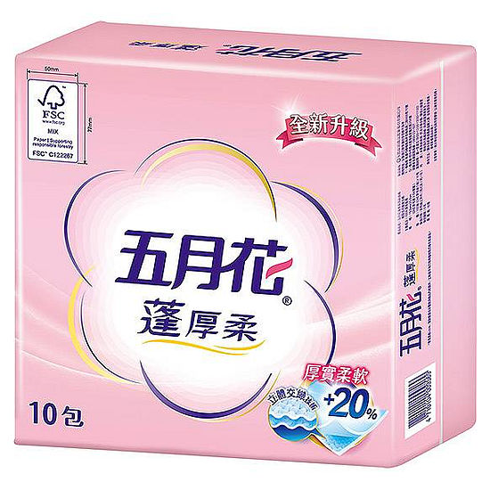 五月花蓬厚柔抽取式衛生紙 100抽*10包