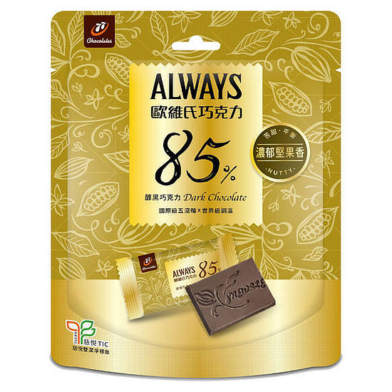 ALWAYS歐維氏85%醇黑巧克力 119.7g