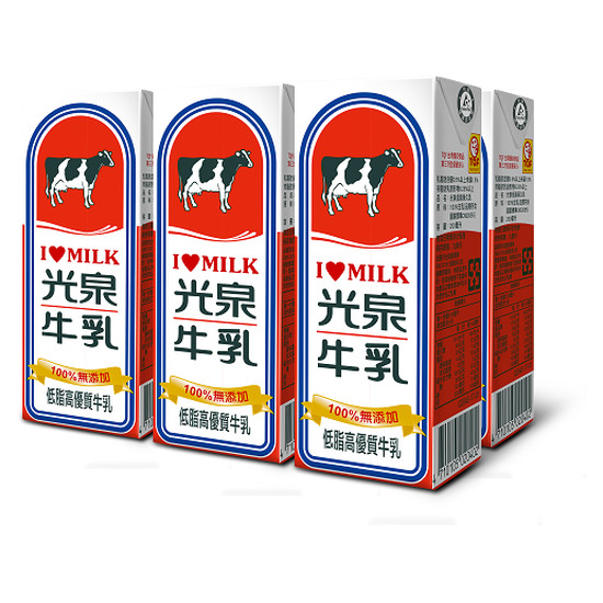 光泉純100%低脂牛乳 200mlx6入