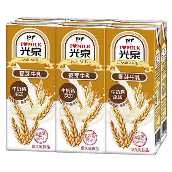 光泉保久乳-麥芽牛乳 200ml*6入