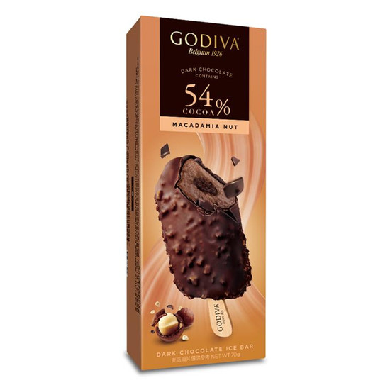 GODIVA54%黑巧克力夏威夷果仁脆粒雪糕 70g