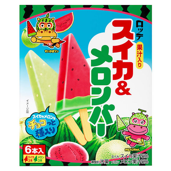 LOTTE西瓜哈密瓜風味冰棒家庭號 442.2g