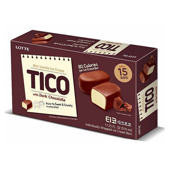 LOTTE Tico可可脆皮香草雪糕-黑巧克力 342g