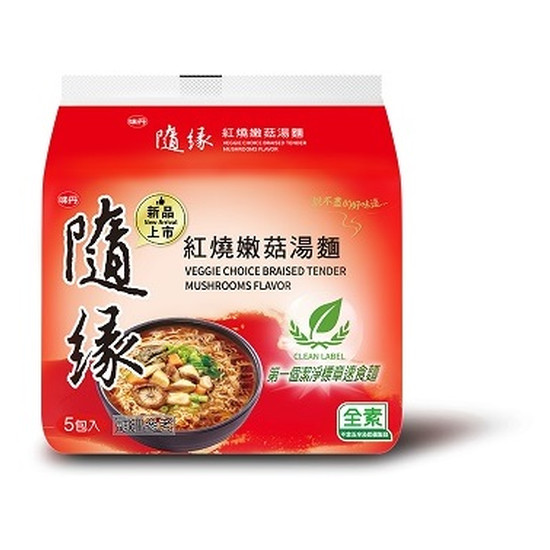 味丹隨緣袋麵-紅燒嫩菇湯 86g*5入