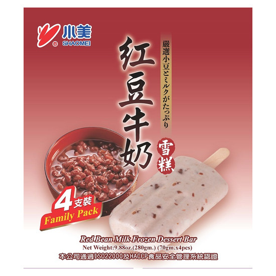 小美紅豆牛奶雪糕 70g*4入