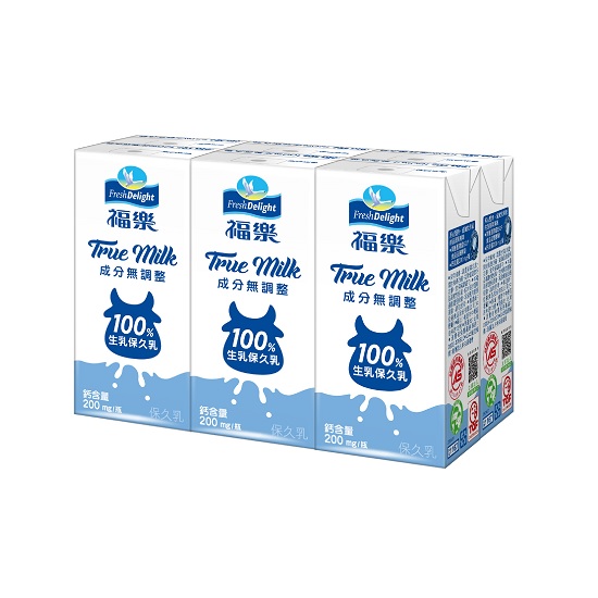 福樂100%生乳保久乳-全脂 200ml*6入
