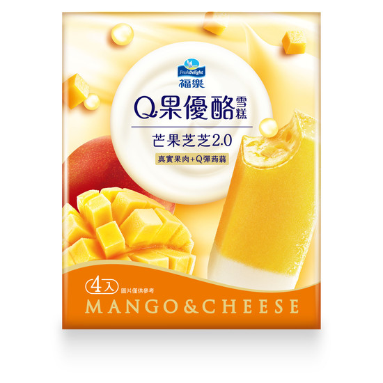 福樂Q果優酪雪糕-芒果芝芝 360g(90g*4入)
