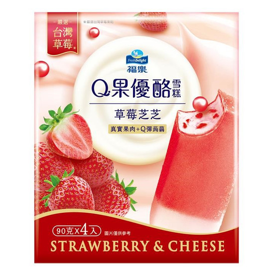 福樂Q果優酪雪糕-草莓芝芝 360g(90g*4入)