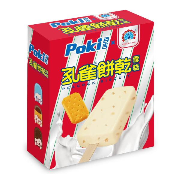 【分批取】百吉x孔雀餅乾雪糕 60g*4入