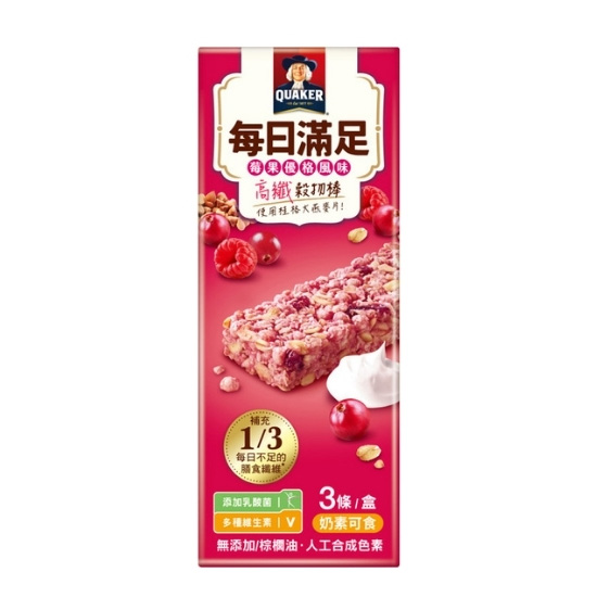 桂格每日滿足穀物棒-莓果優格 23g*3入