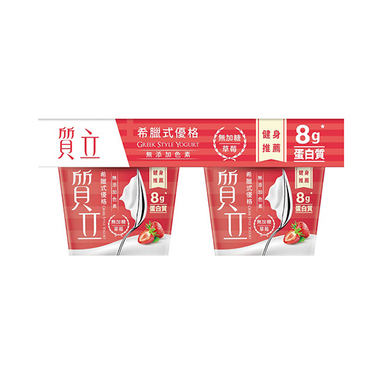 質立希臘式優格-草莓無加糖 150g*2入