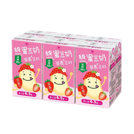 統一蜜豆奶營養+豆奶-草莓口味 250ml*6入