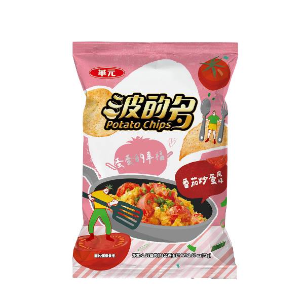 【分批取】華元波的多洋芋片-番茄炒蛋風味 73g