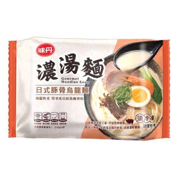 【分批取】味丹濃湯麵-日式豚骨烏龍麵 420g(210g*2入)