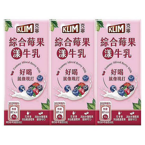 克寧綜合莓果.漾牛乳 198ml*6入