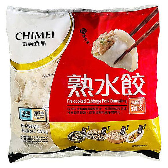 奇美冷凍熟水餃-高麗菜豬肉 1275g