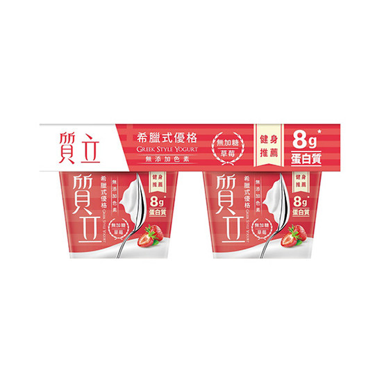 質立希臘式優格-草莓無加糖 150g*2入