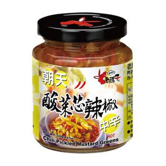 揚振 老騾子朝天酸菜芯辣椒-中辛 內容量240g固形量170g