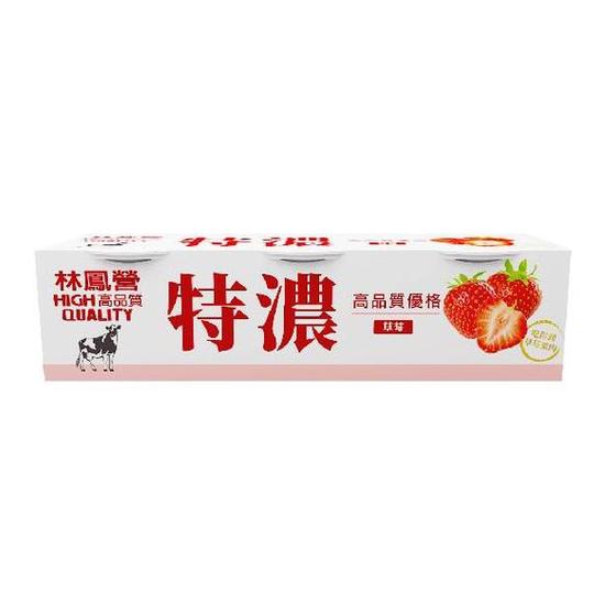 林鳳營特濃重乳優格-草莓 80g*3杯