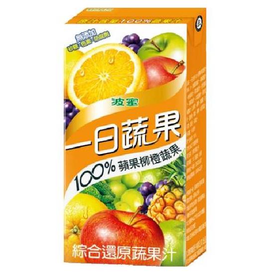 波蜜一日蔬果100%蘋果柳橙綜合蔬果汁 160mlx6入